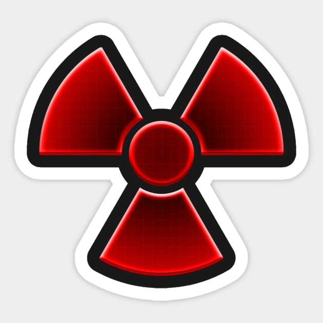 Red Nuclear Symbol Sticker by Gilby